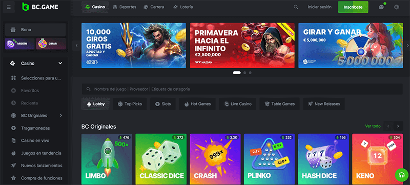 BC.Game Casino Homepage