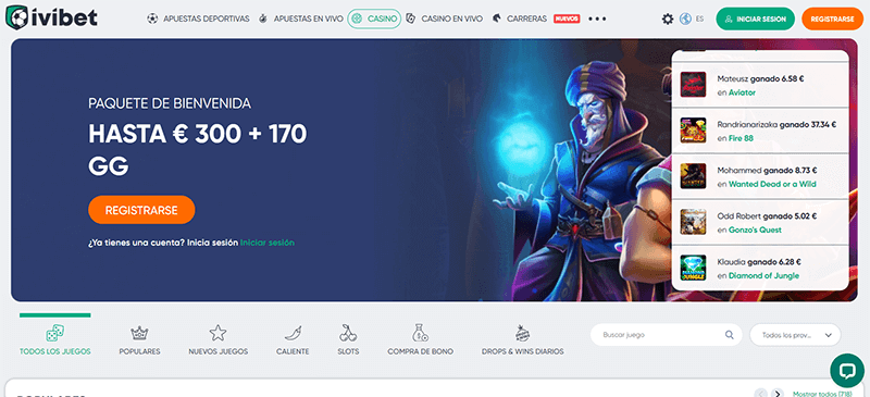 Ivibet Casino Homepage