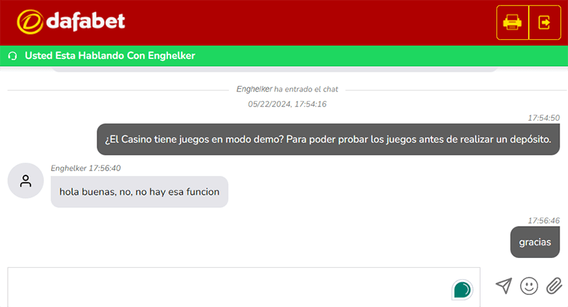 Chat en vivo Dafabet Uruguay