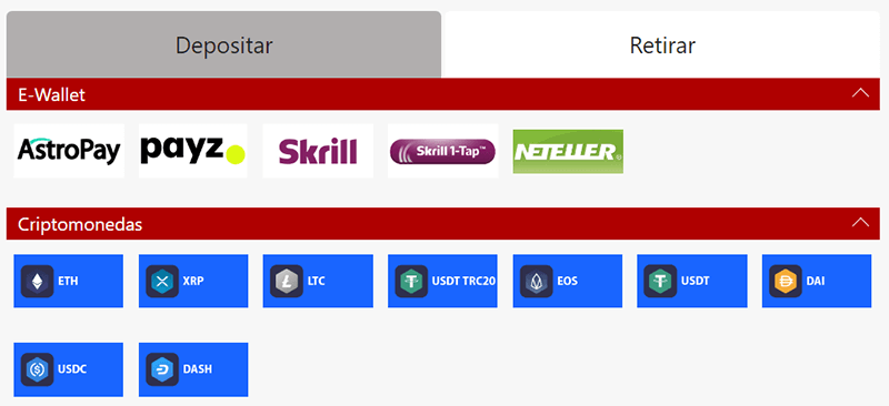 Depósitos en Dafabet