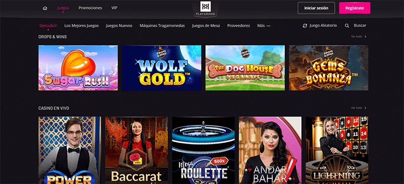 Playgrand Casino Homepage