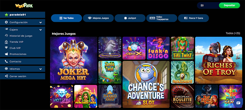 Winspark Casino Homepage